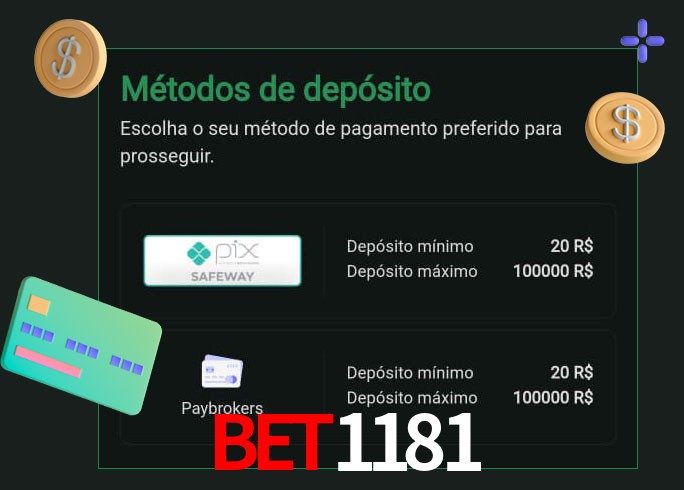 O cassino bet1181 oferece uma grande variedade de métodos de pagamento